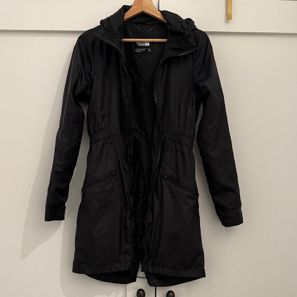 The North Face Black Hooded Rain Coat